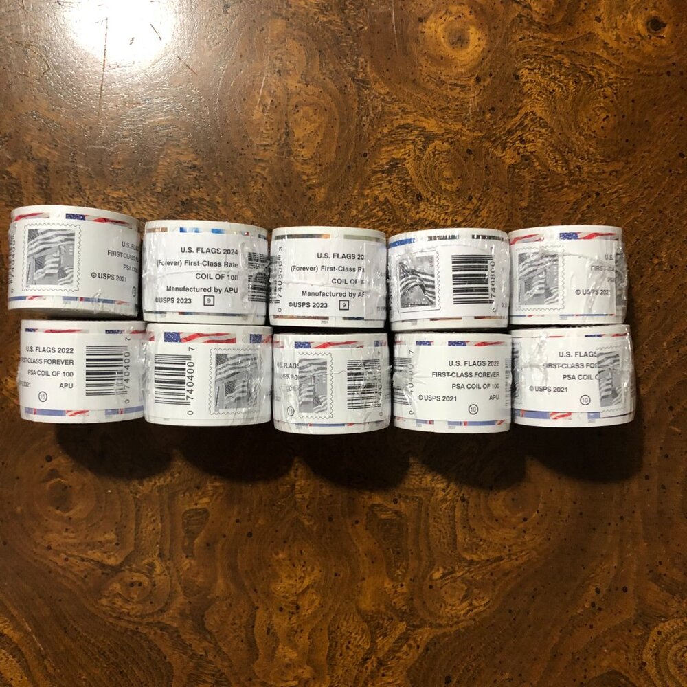 10 Sealed Rolls of Genuine USPS Forever Stamps (1,000 stamps total)Free Shipping - Picture 8 of 13